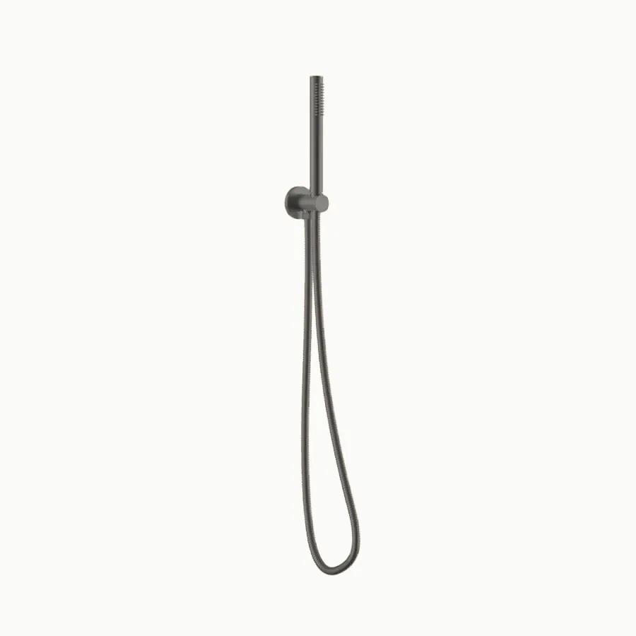 Hand shower with hose, brushed gun metal