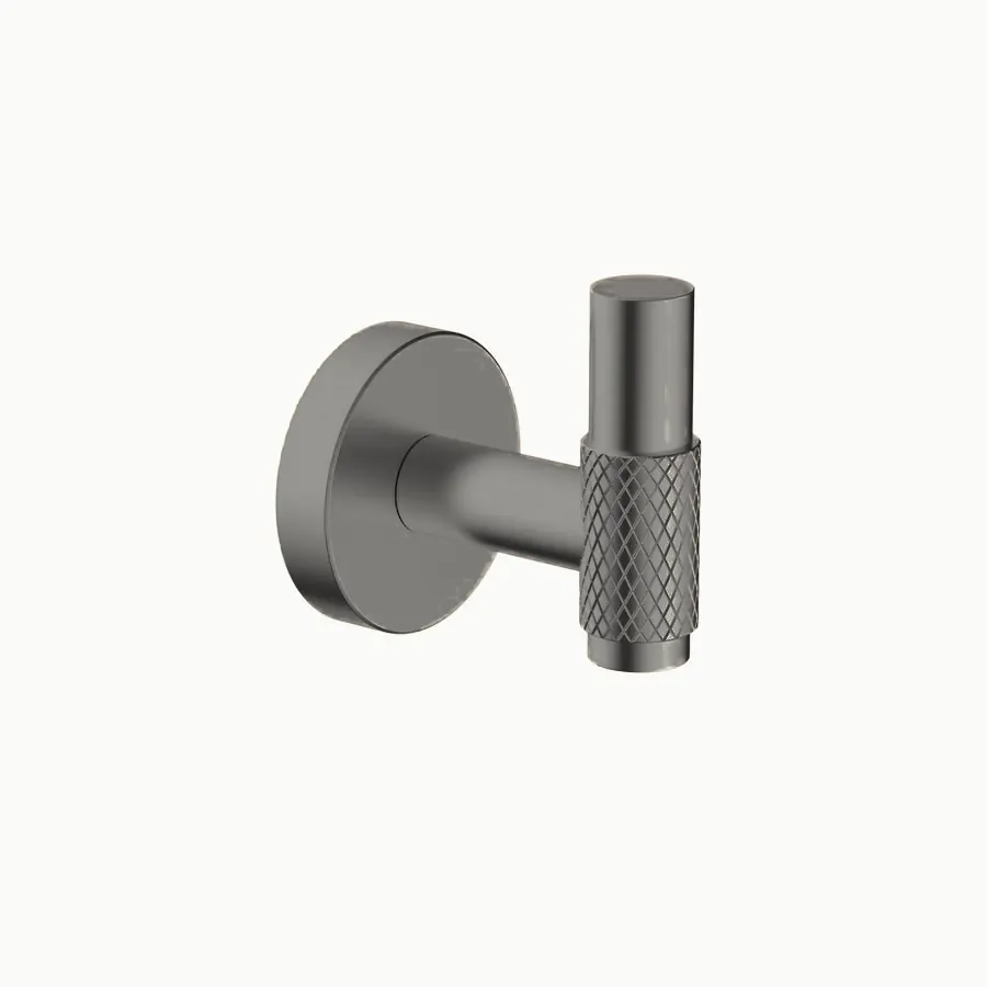 Robe hook, brushed gun metal